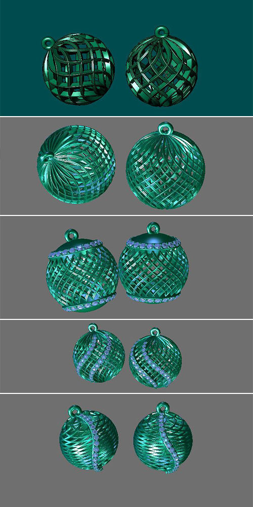 Ball Earrings 3D print model_2