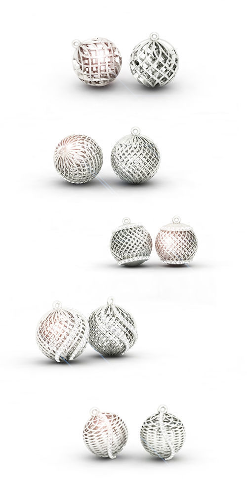 Ball Earrings 3D print model_1
