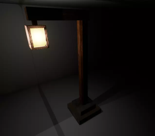  Street lamp Low-poly 3D model_0
