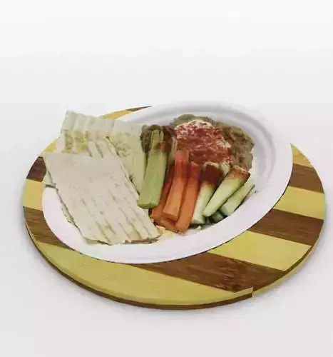 Humus 3d Model hummus plate with pita bread 3D model