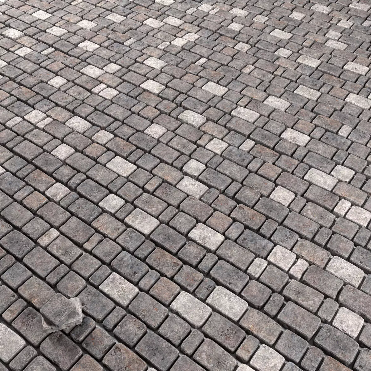 Paving stone old 3D model_0