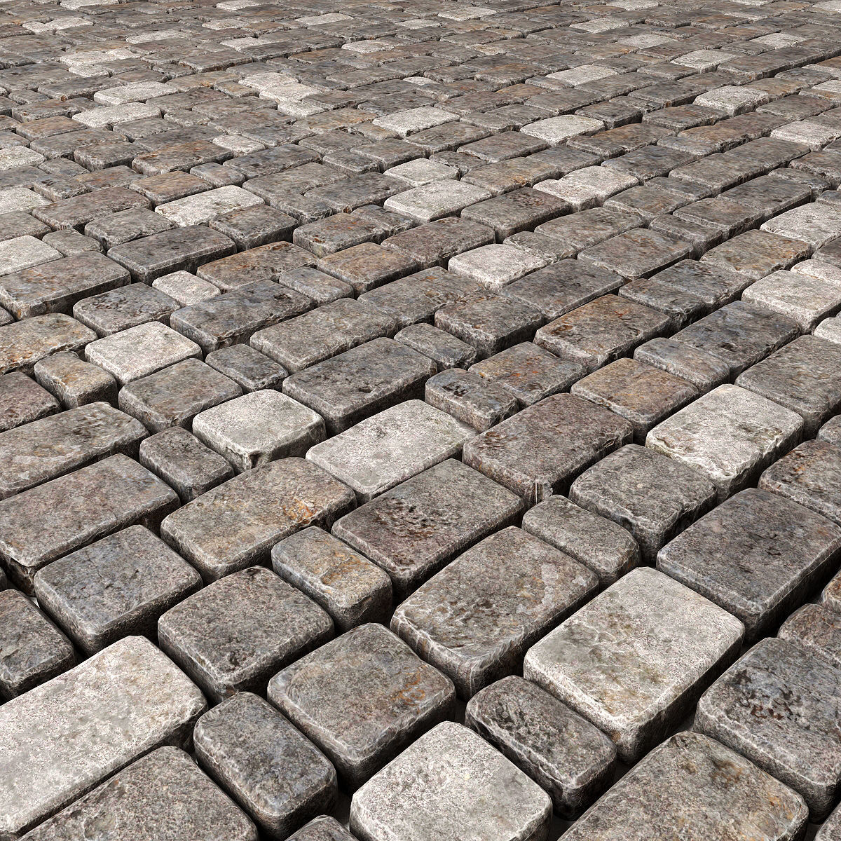 Paving stone old 3D model_2