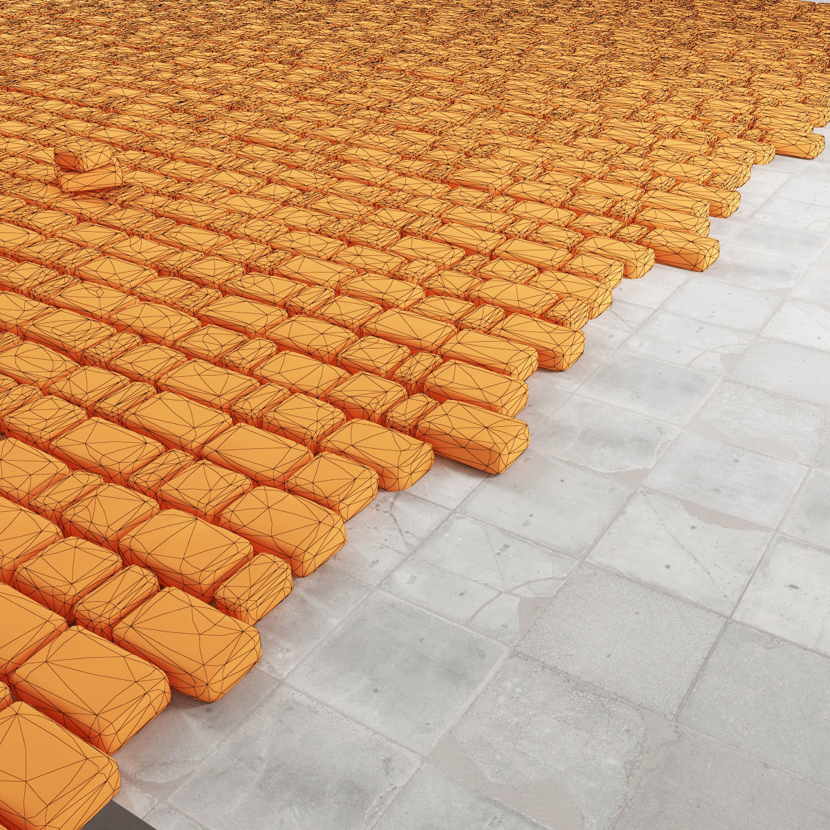 Paving stone old 3D model_7
