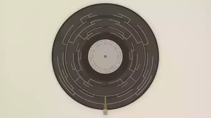 Evolution of data storage vinyl 3D model