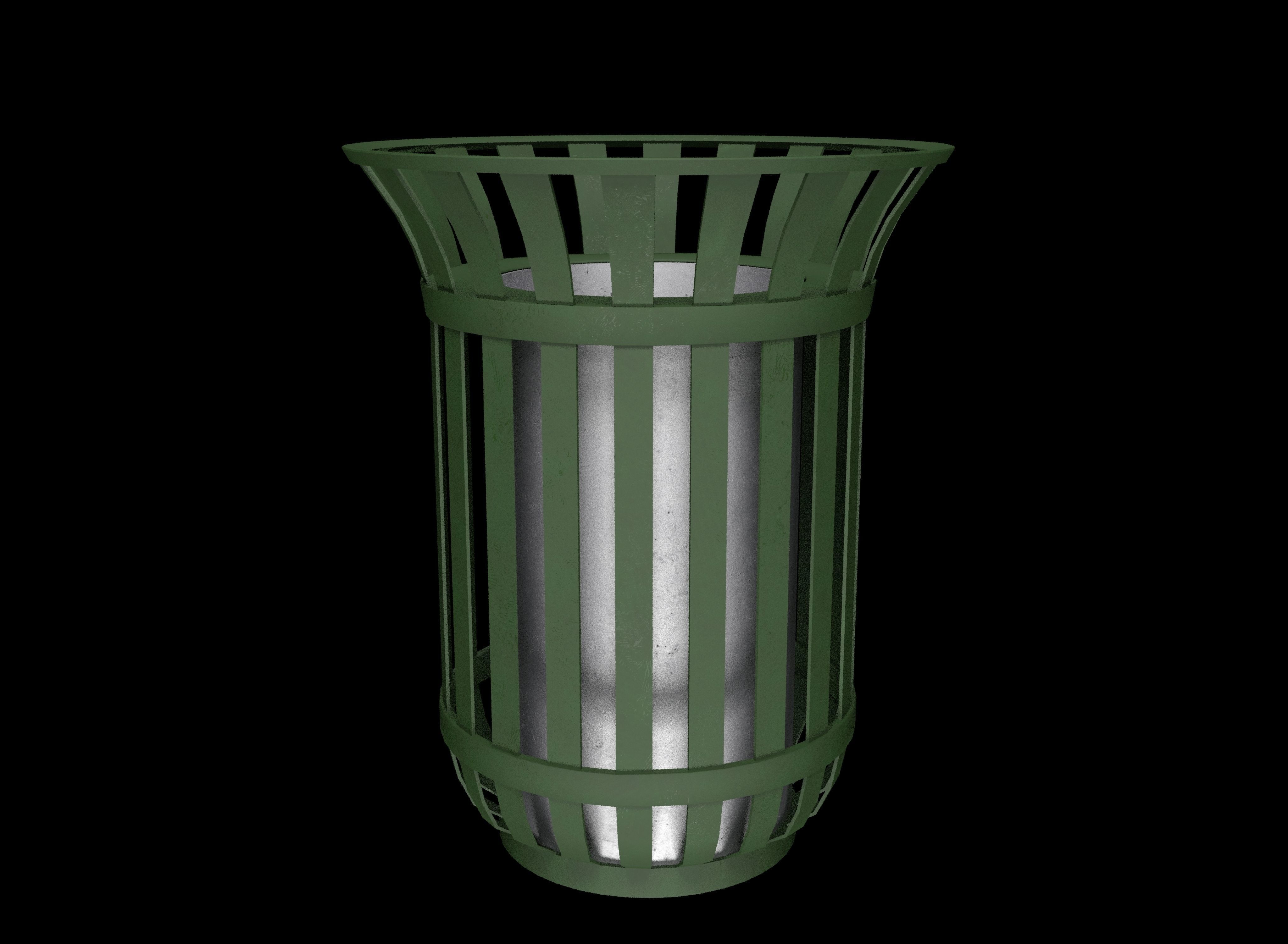Trash can Low-poly 3D model_1
