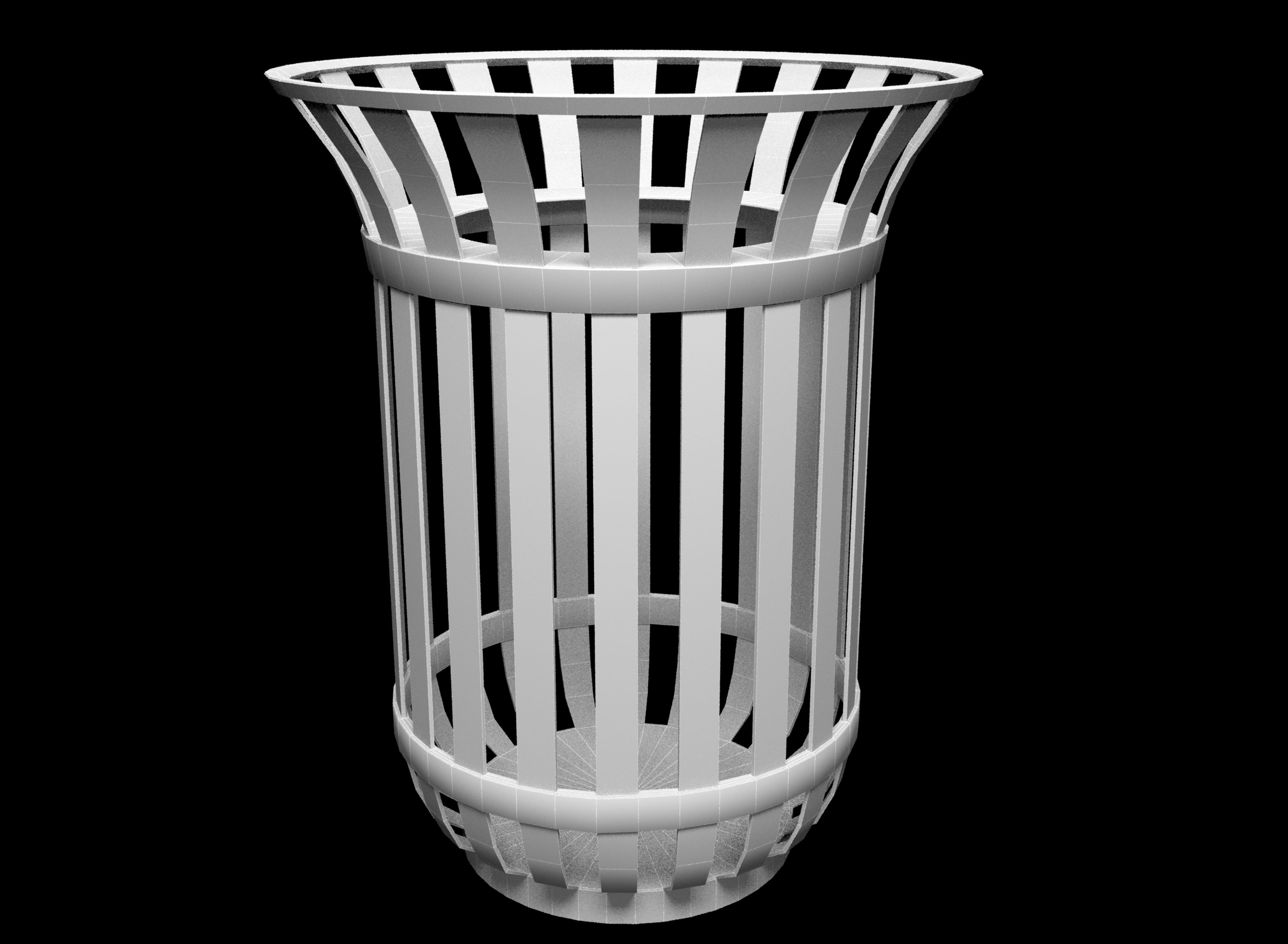 Trash can Low-poly 3D model_21