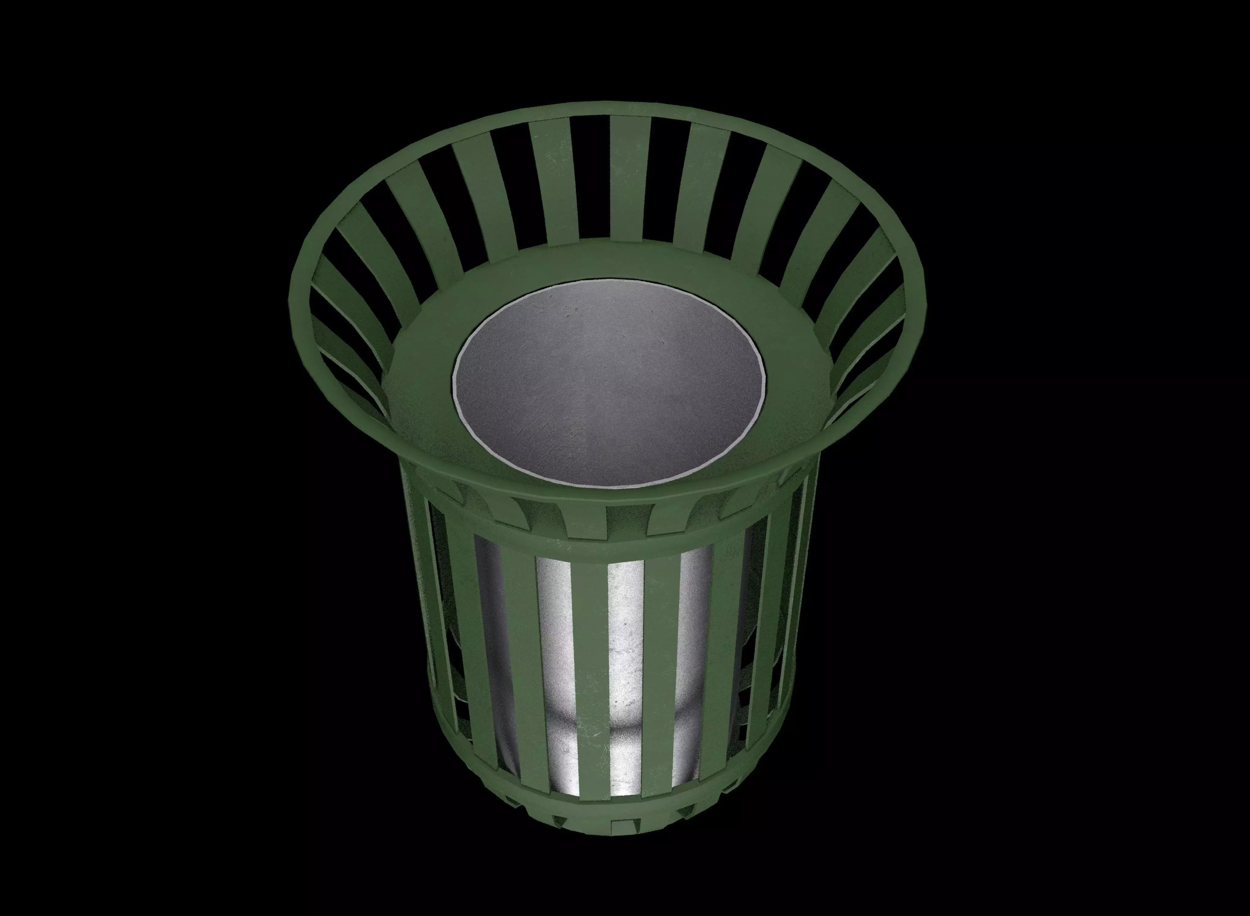 Trash can Low-poly 3D model_0