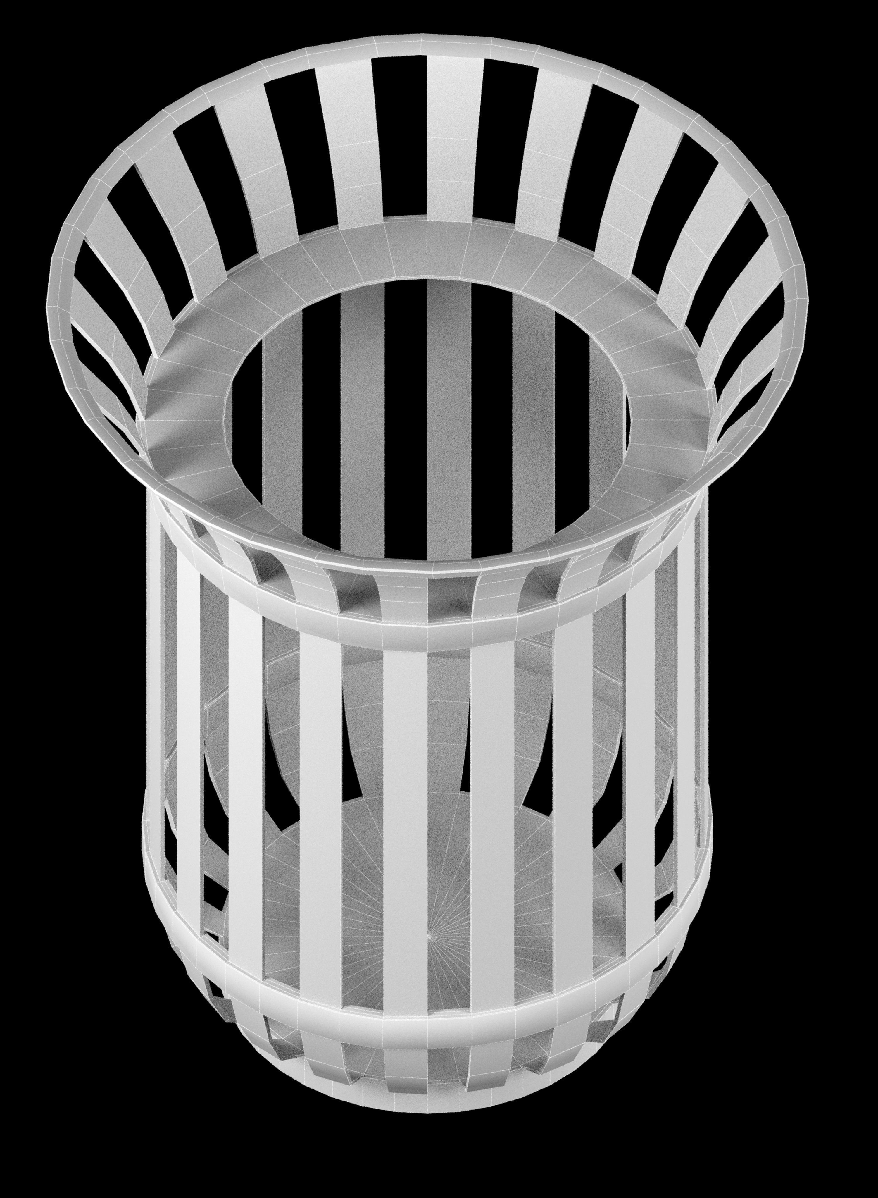 Trash can Low-poly 3D model_26