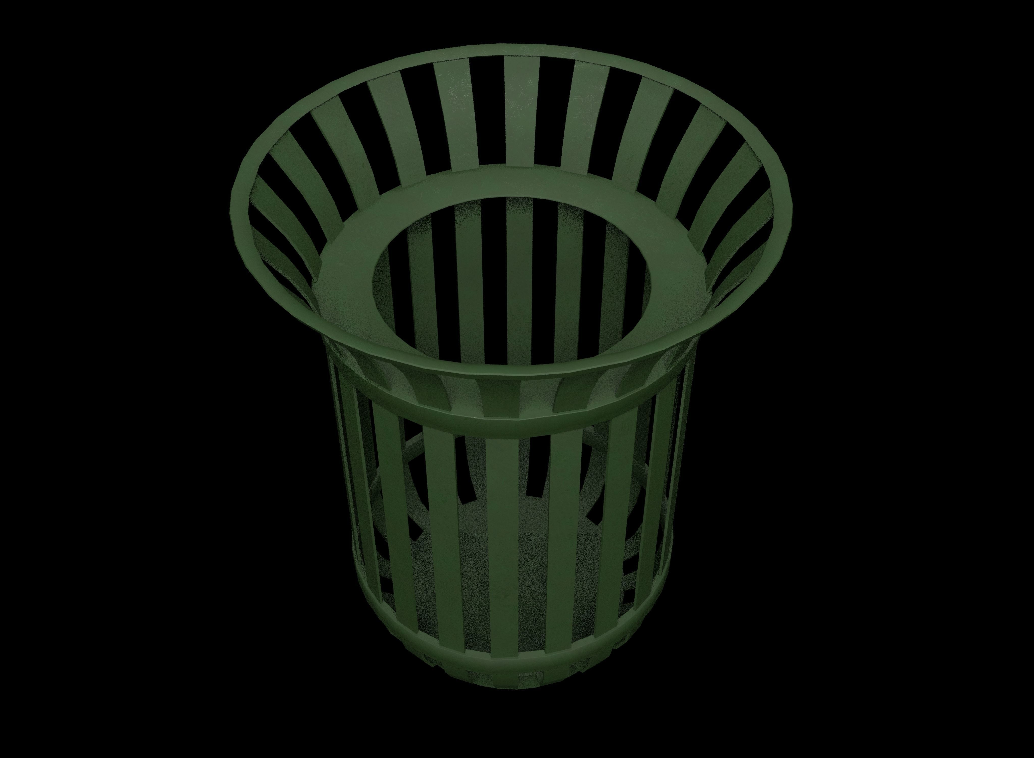 Trash can Low-poly 3D model_10