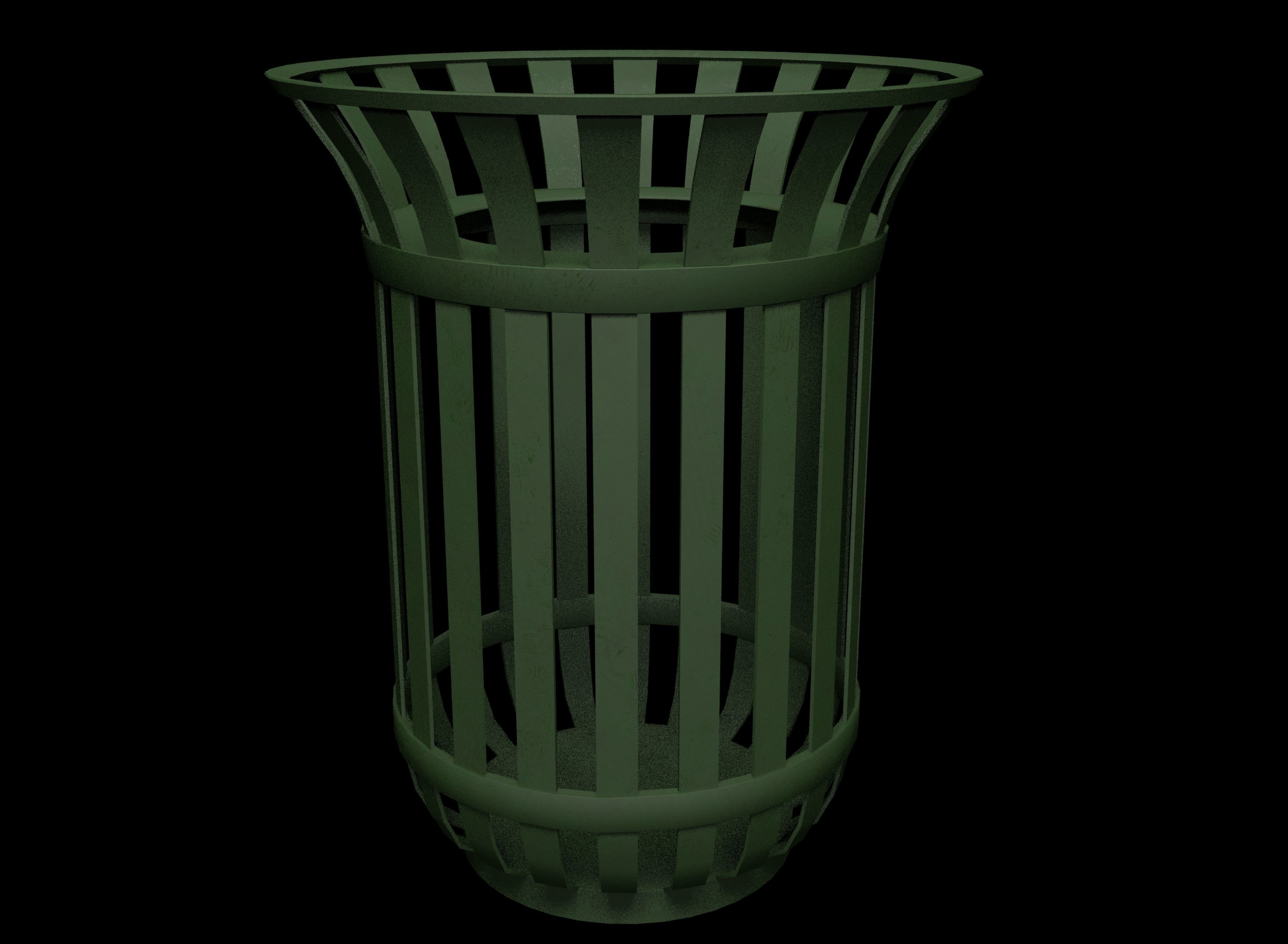 Trash can Low-poly 3D model_9