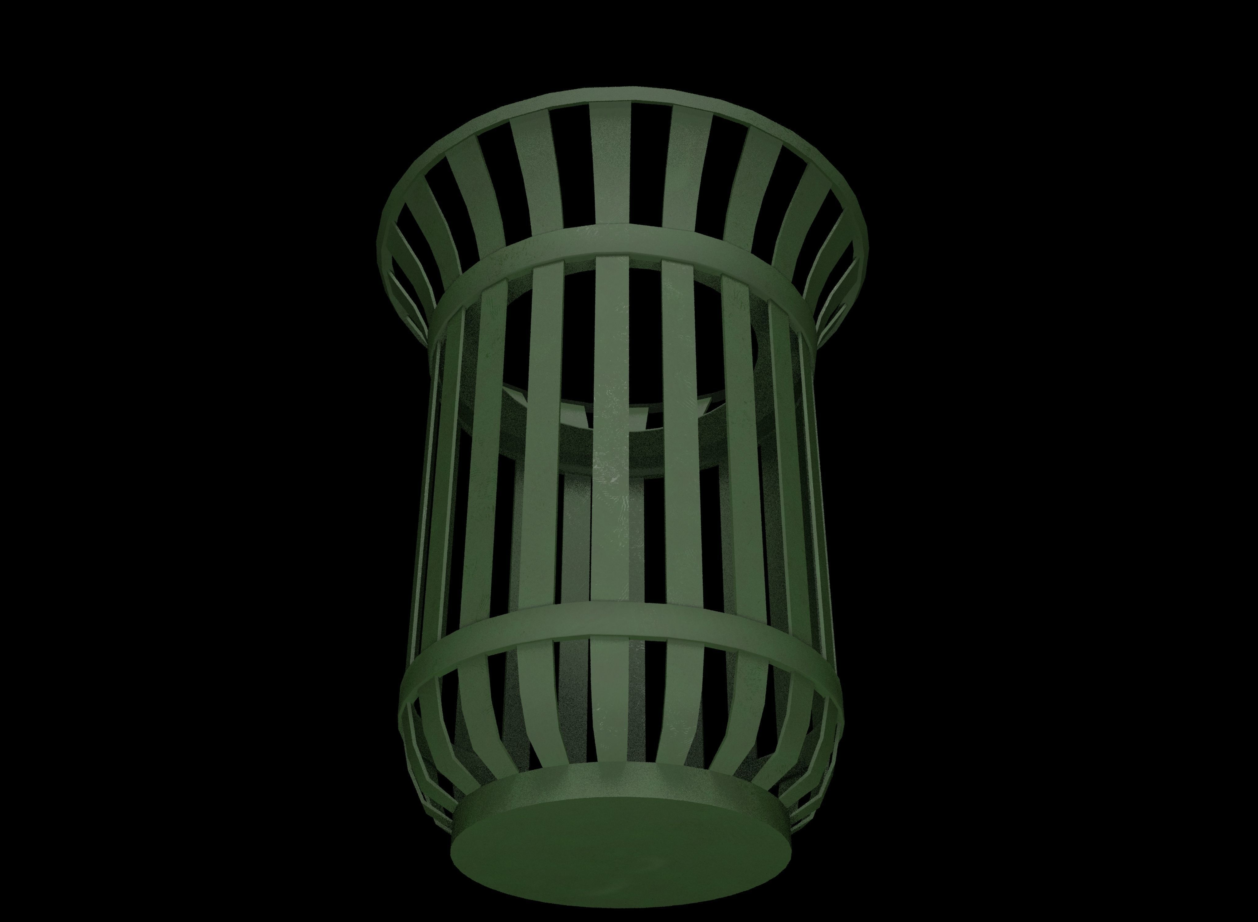 Trash can Low-poly 3D model_11