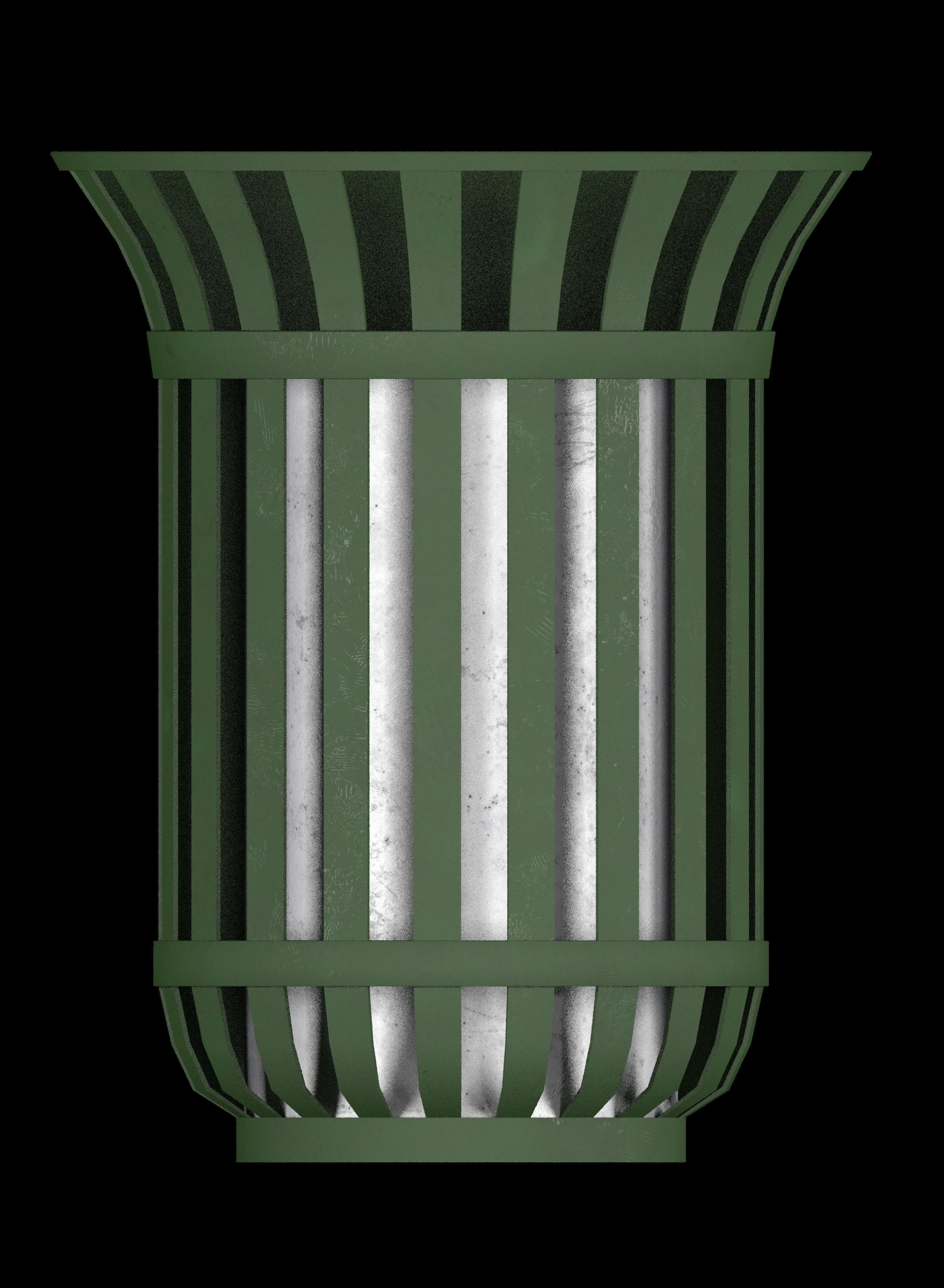 Trash can Low-poly 3D model_3