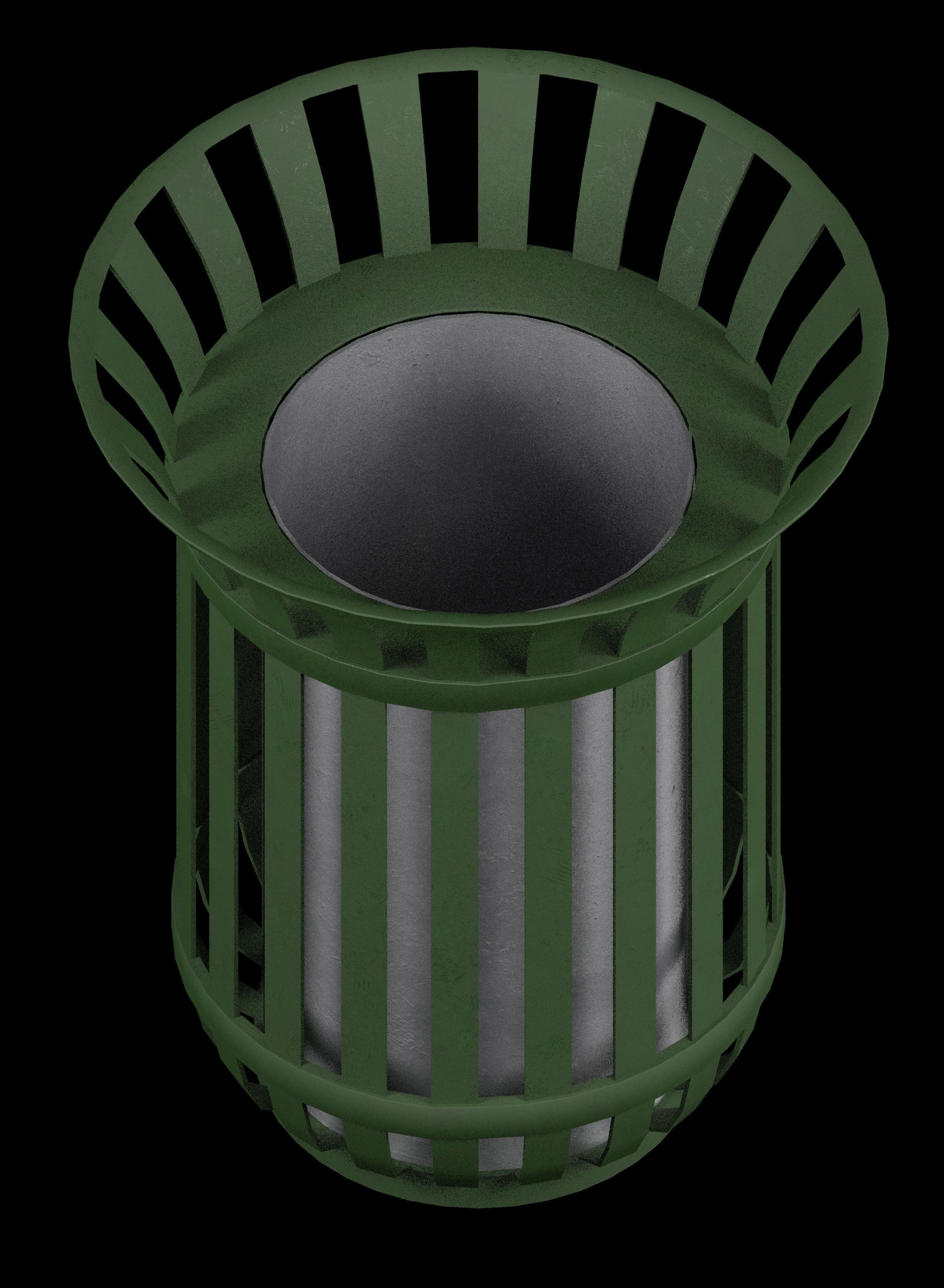 Trash can Low-poly 3D model_4