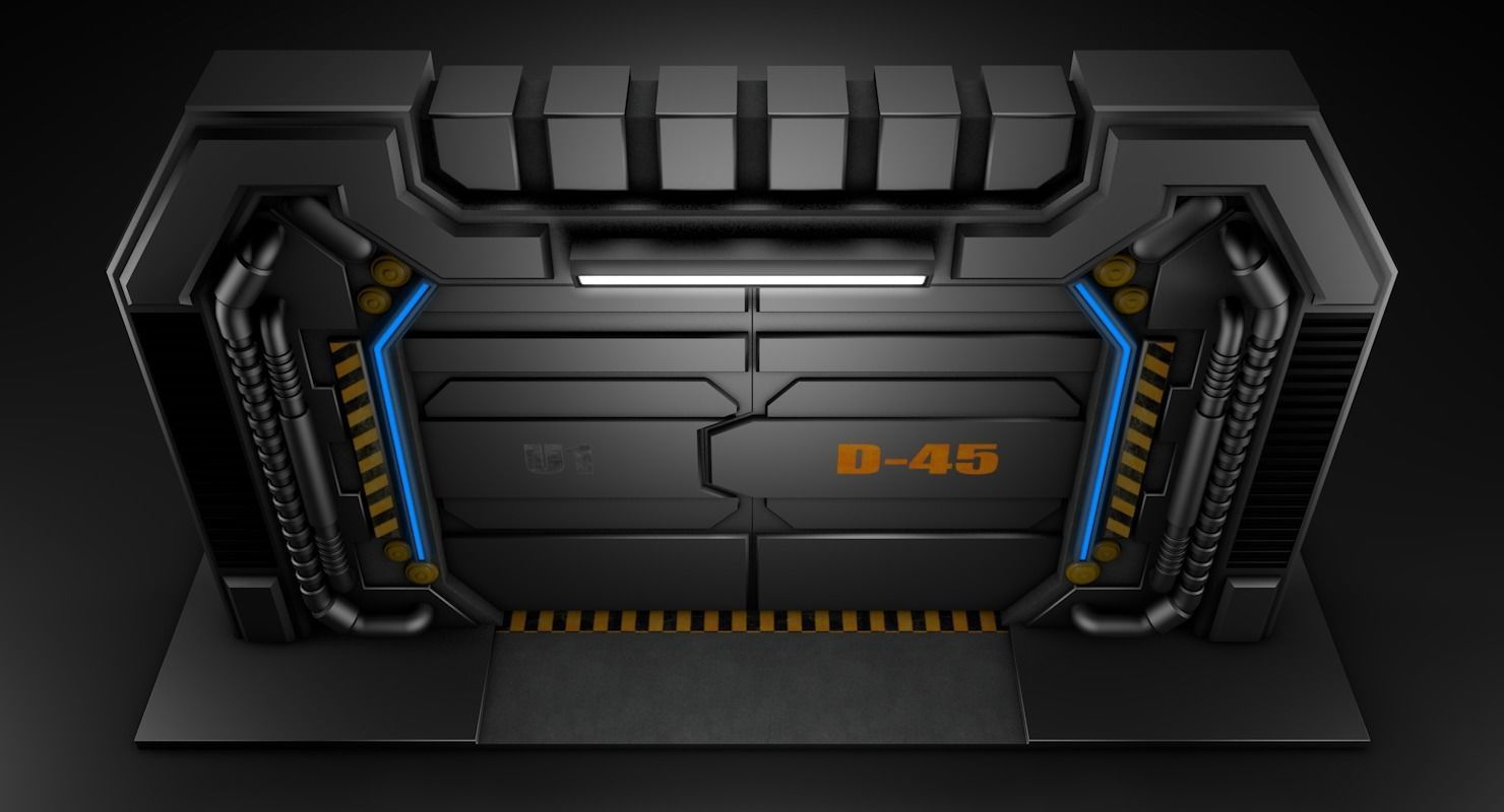 Sci Fi Door 3D model_2