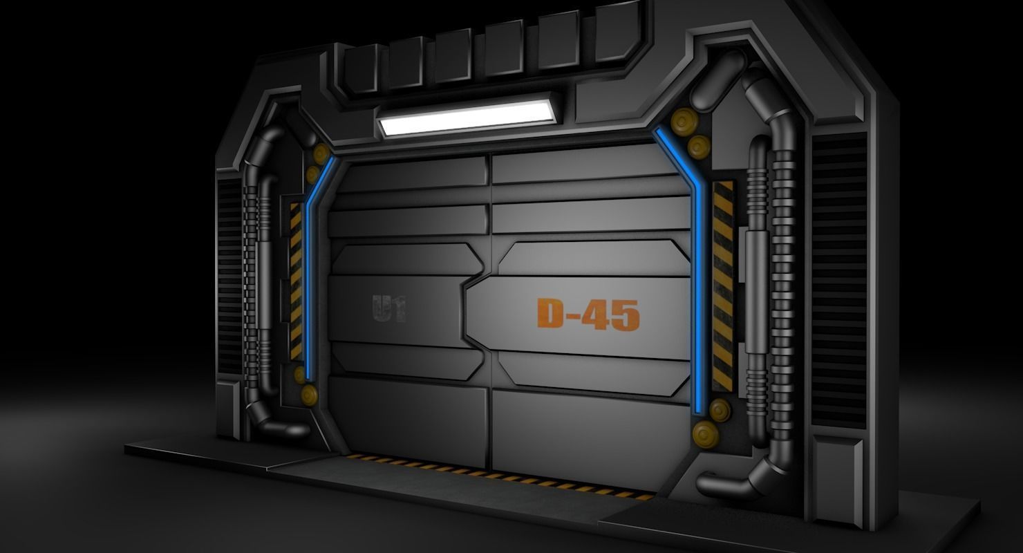 Sci Fi Door 3D model_1