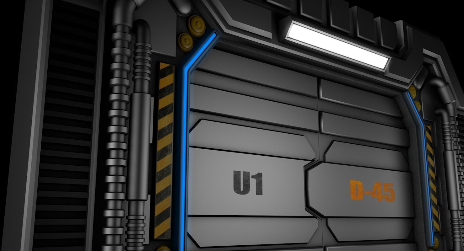 Sci Fi Door 3D model_6