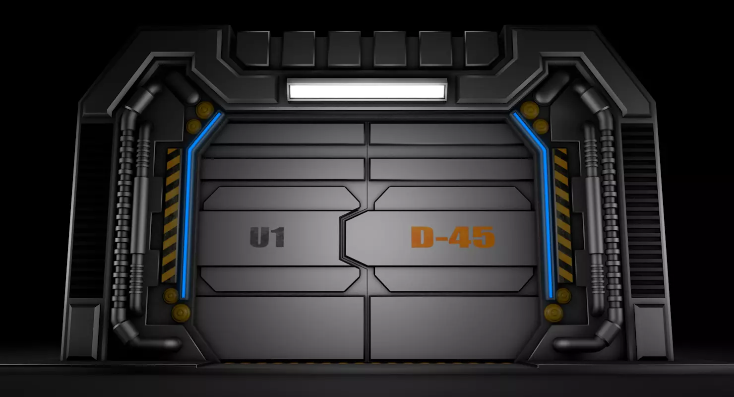 Sci Fi Door 3D model_0