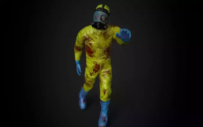 Hazmat Zombie Low-poly 3D model