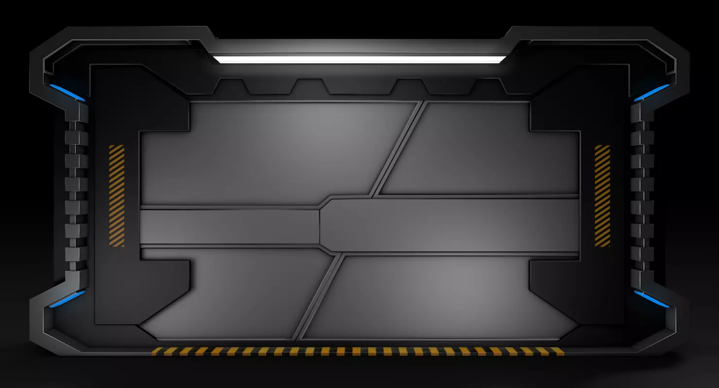 Sci Fi Door Low-poly 3D model_0