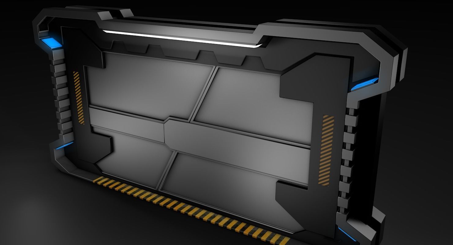 Sci Fi Door Low-poly 3D model_2