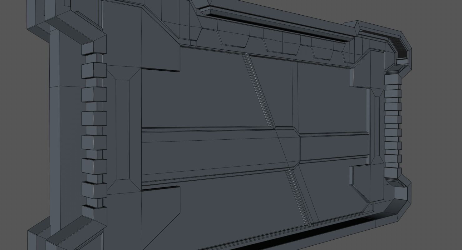 Sci Fi Door Low-poly 3D model_13
