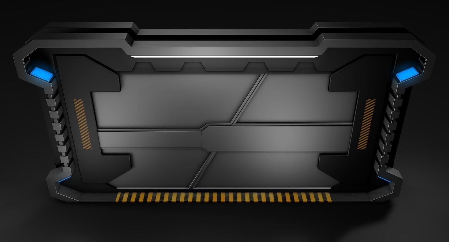 Sci Fi Door Low-poly 3D model_1