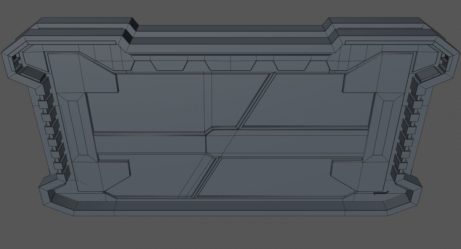 Sci Fi Door Low-poly 3D model_11