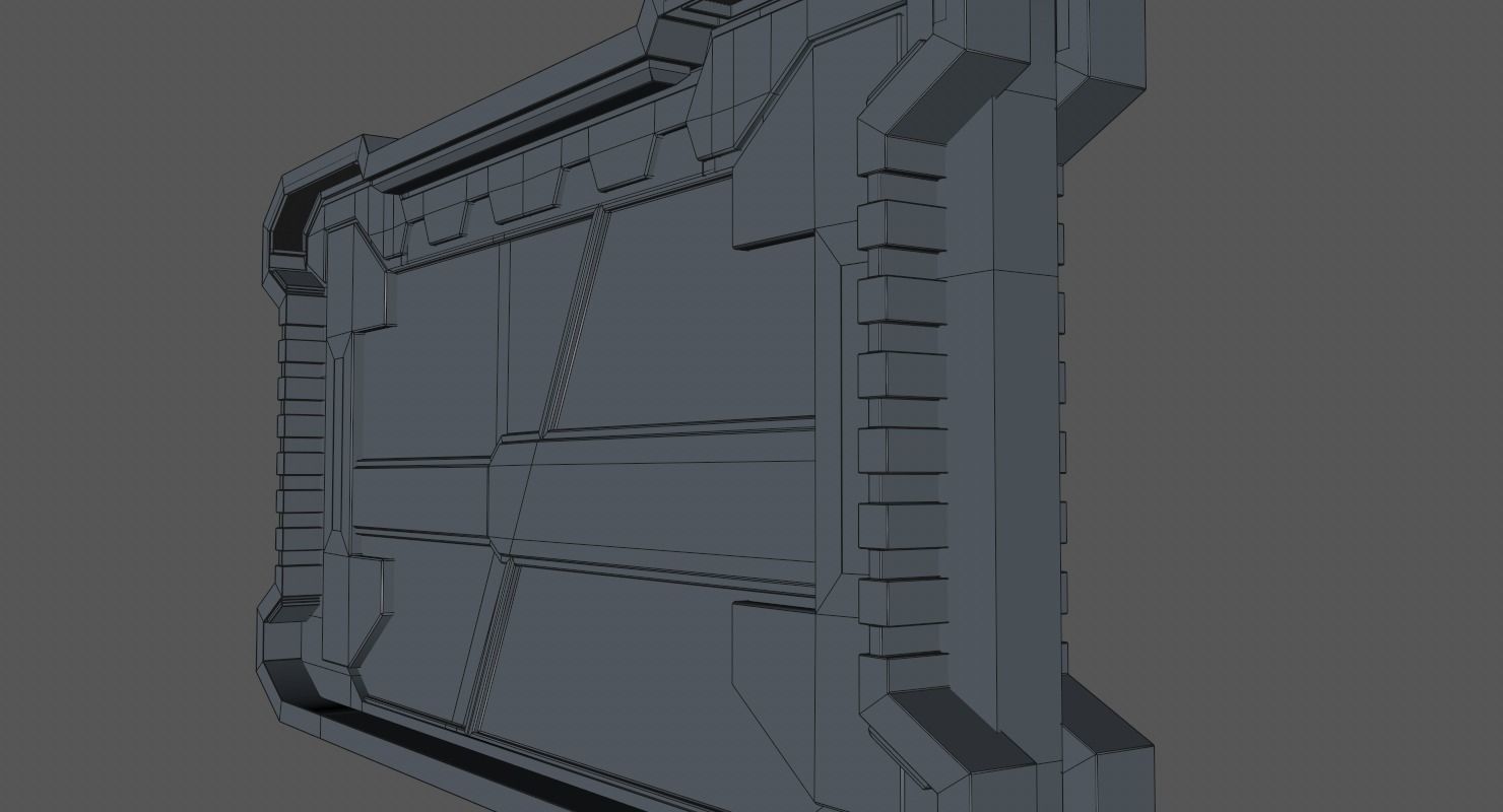 Sci Fi Door Low-poly 3D model_18
