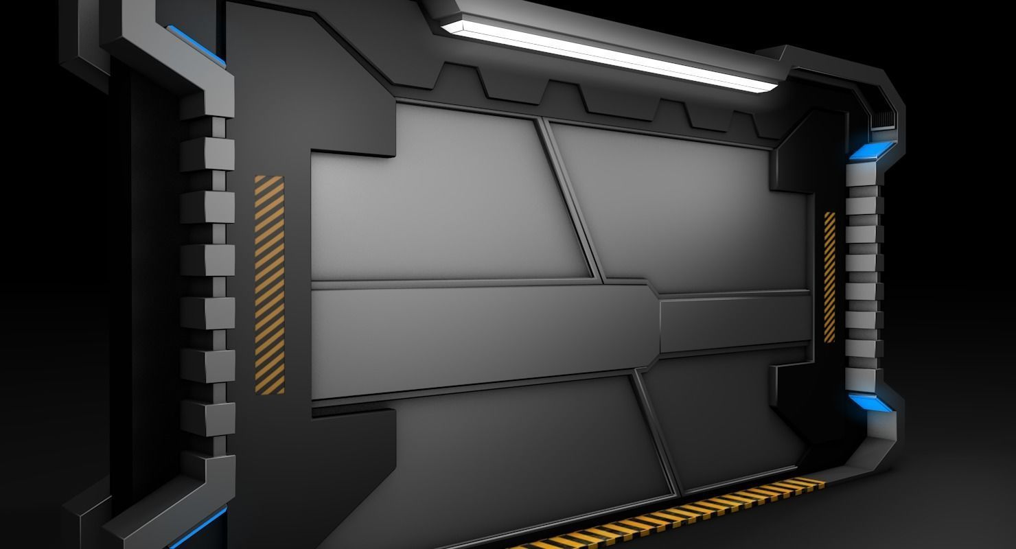 Sci Fi Door Low-poly 3D model_3