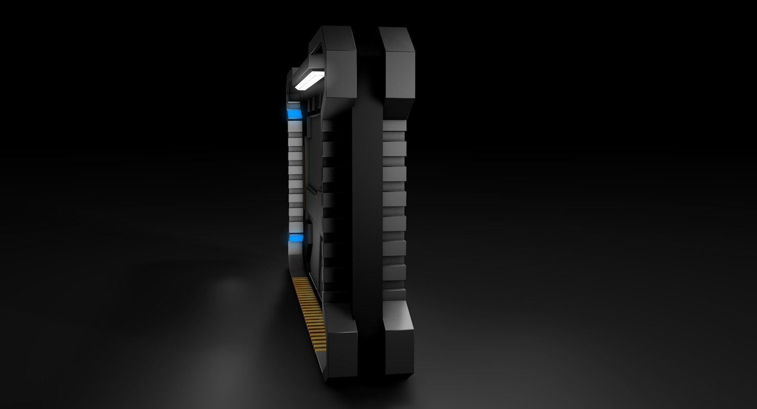 Sci Fi Door Low-poly 3D model_5
