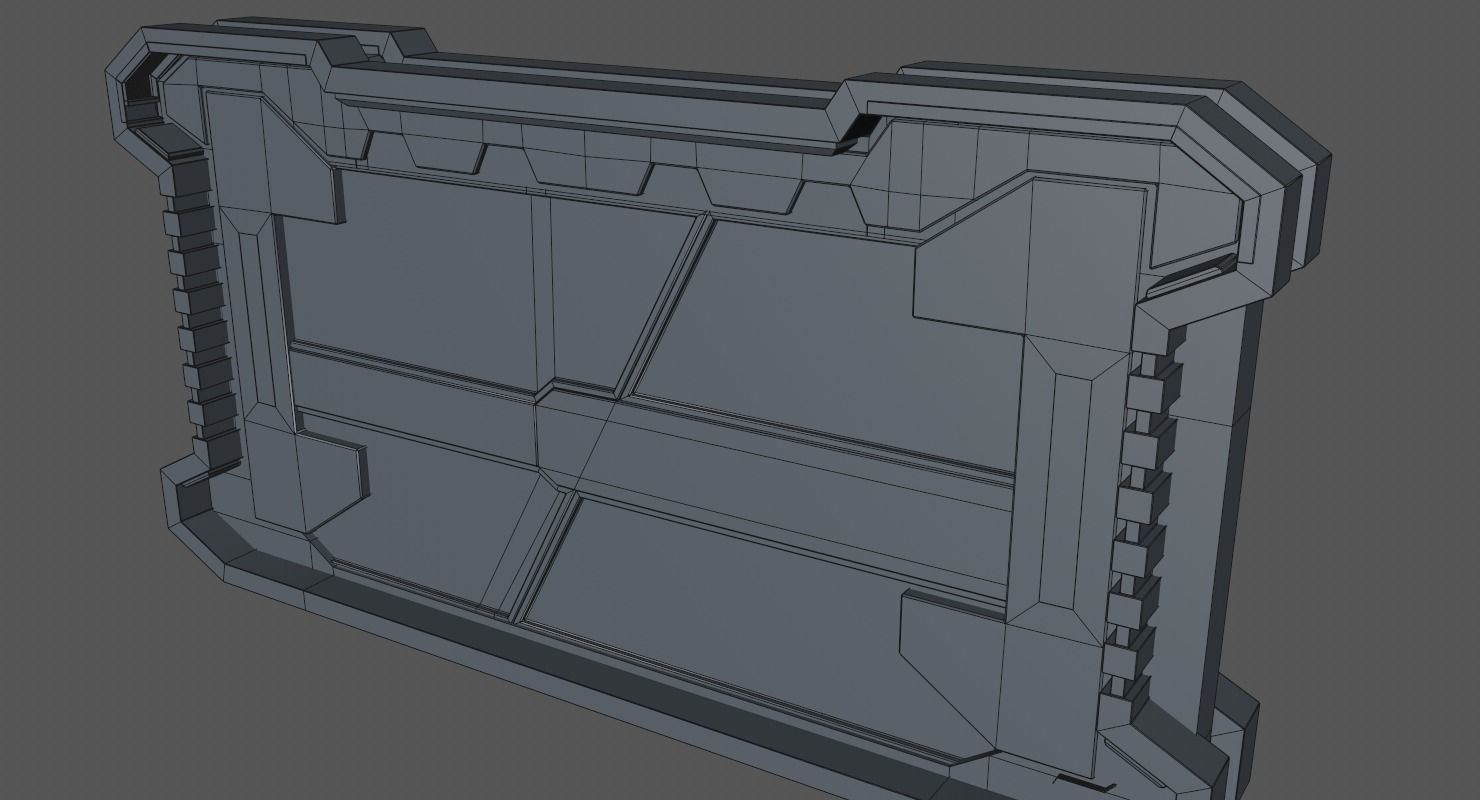 Sci Fi Door Low-poly 3D model_12