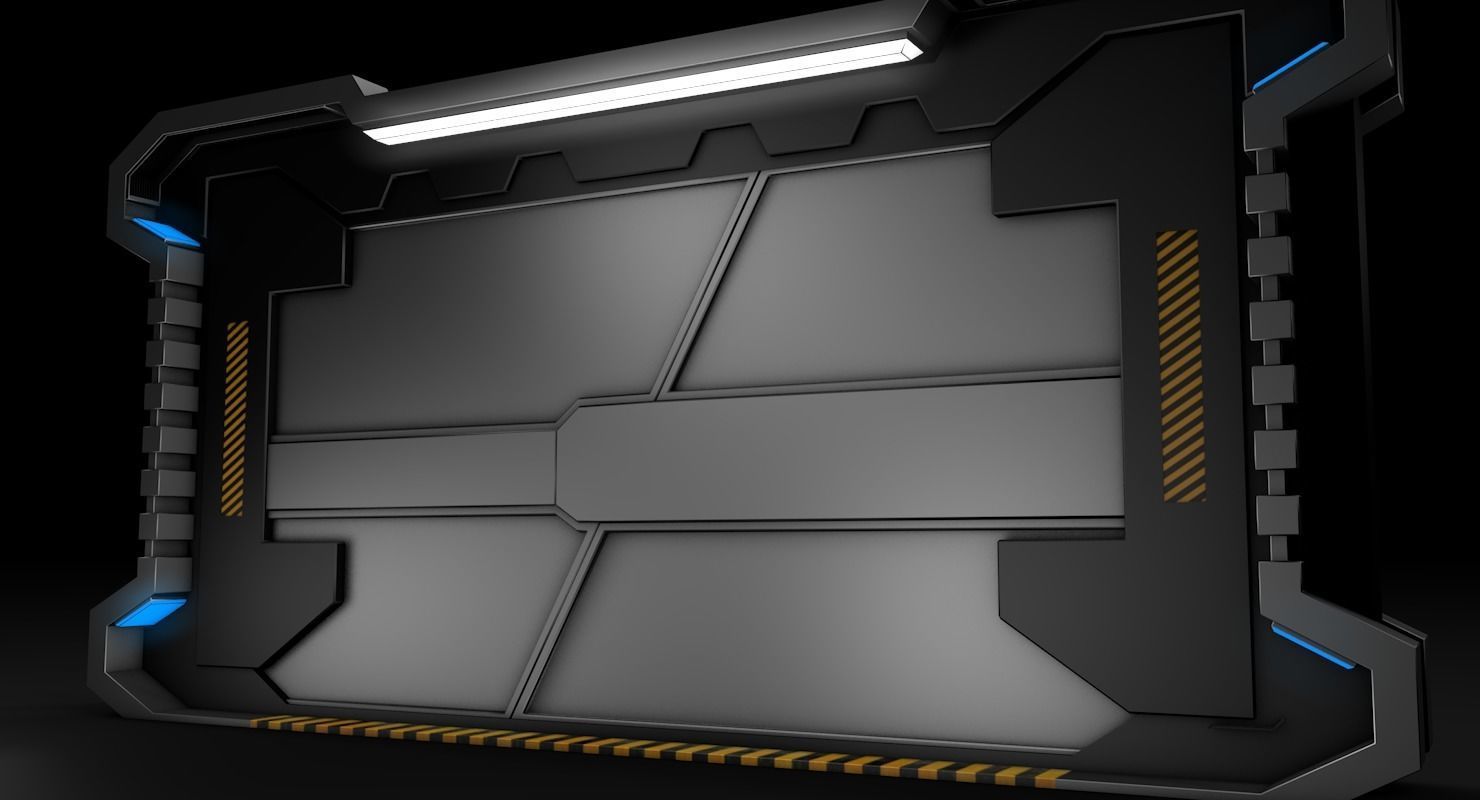 Sci Fi Door Low-poly 3D model_4