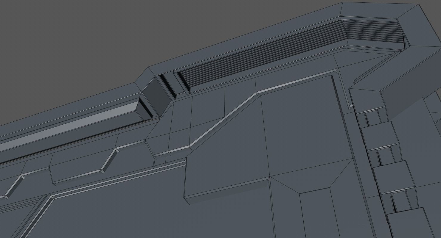 Sci Fi Door Low-poly 3D model_16