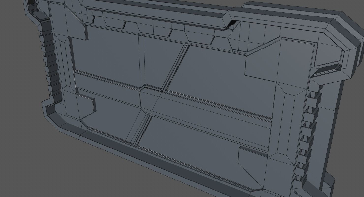 Sci Fi Door Low-poly 3D model_14