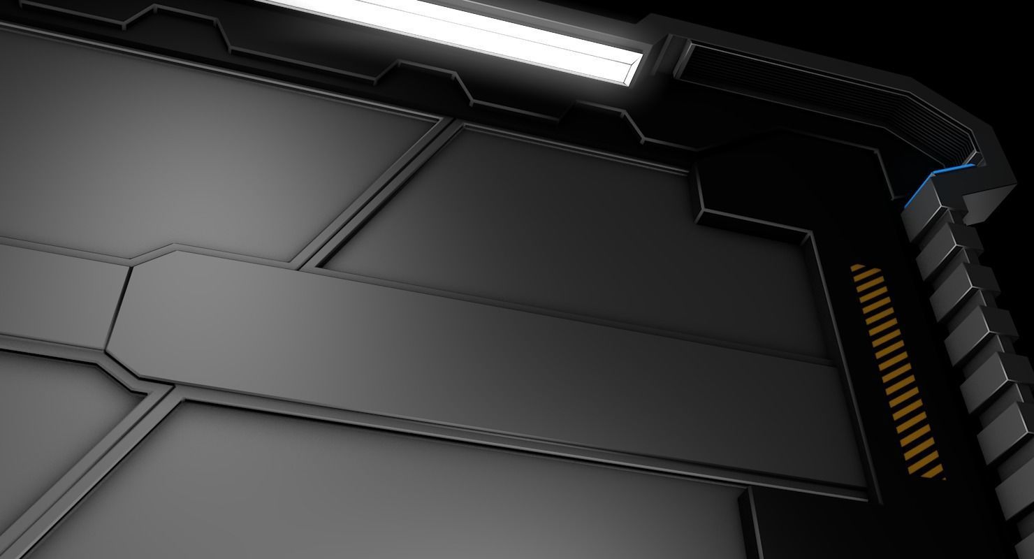 Sci Fi Door Low-poly 3D model_8