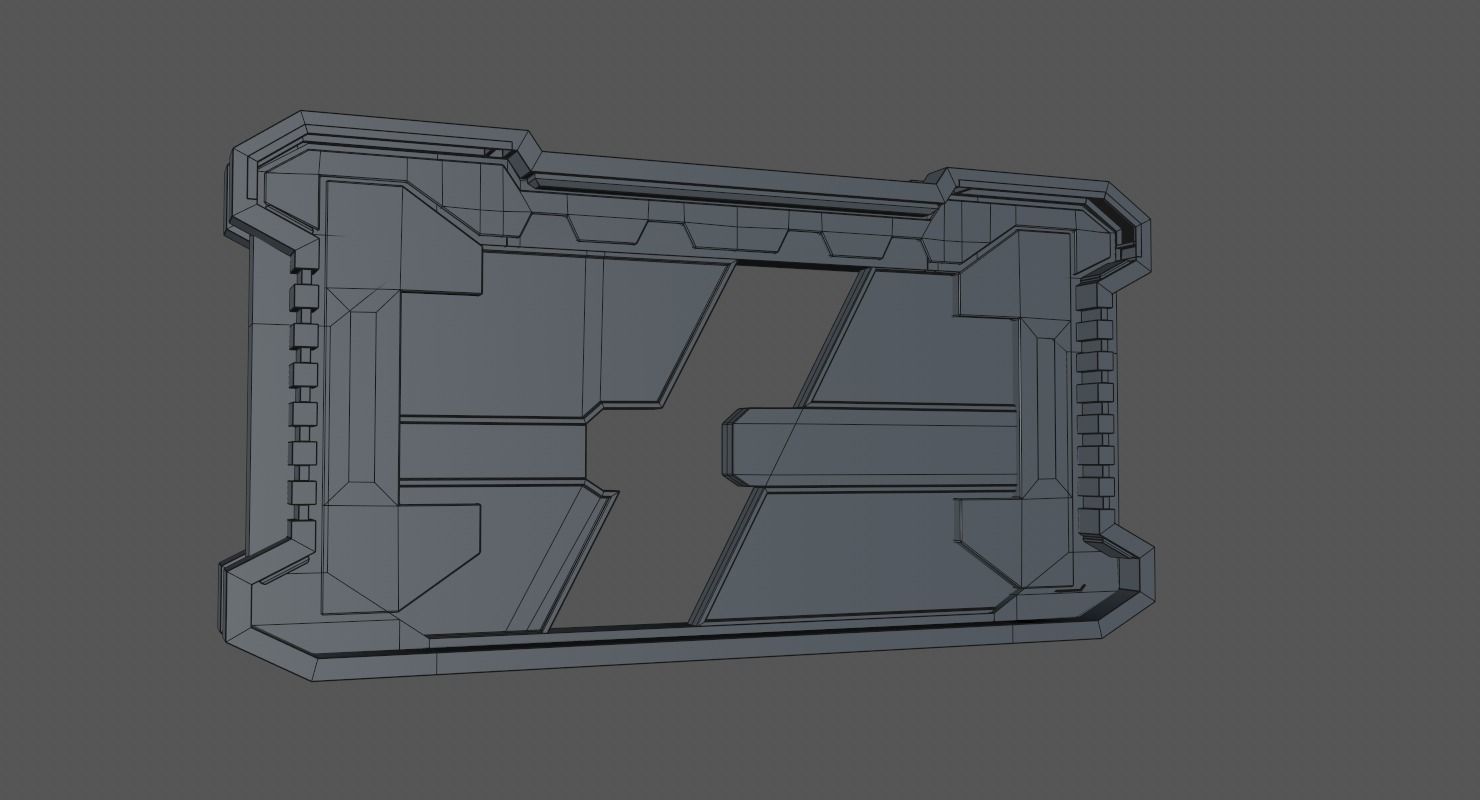 Sci Fi Door Low-poly 3D model_19