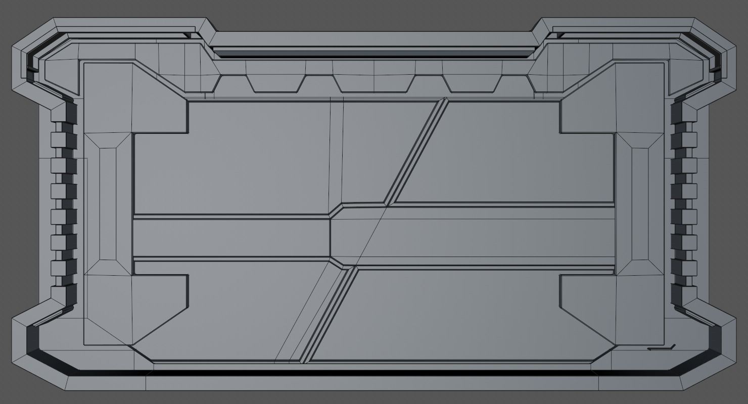 Sci Fi Door Low-poly 3D model_10