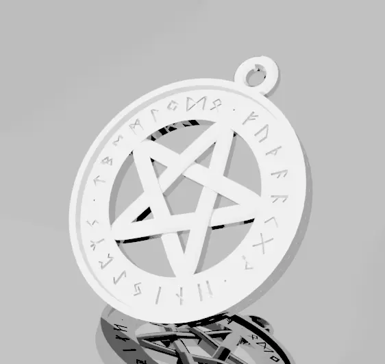 runic pentagram 3D print model