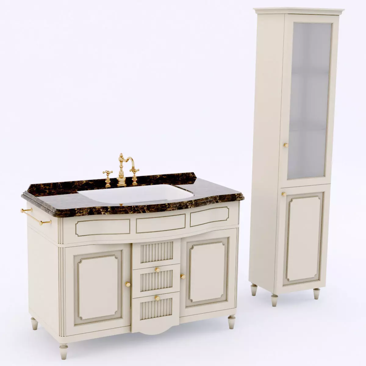EuroDesign Luigi XVI bathroom set 3D model