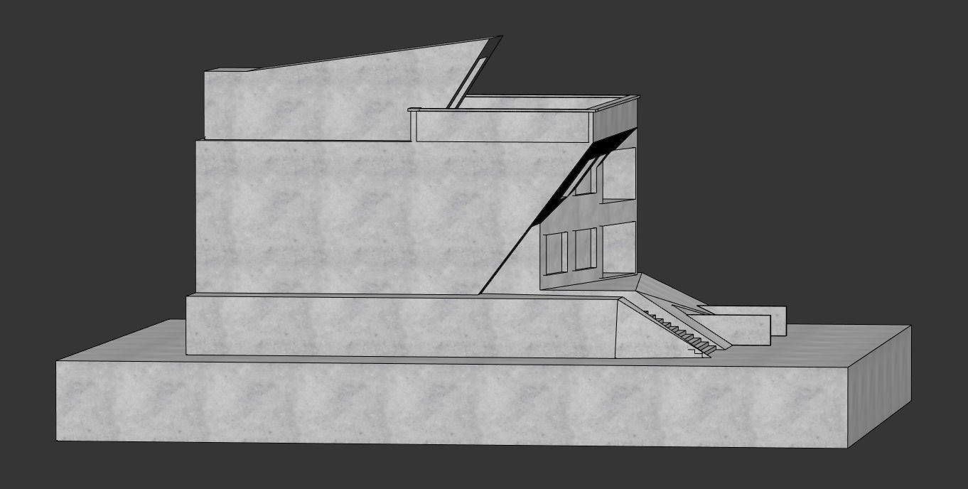 Modern Villa Low-poly 3D model_4