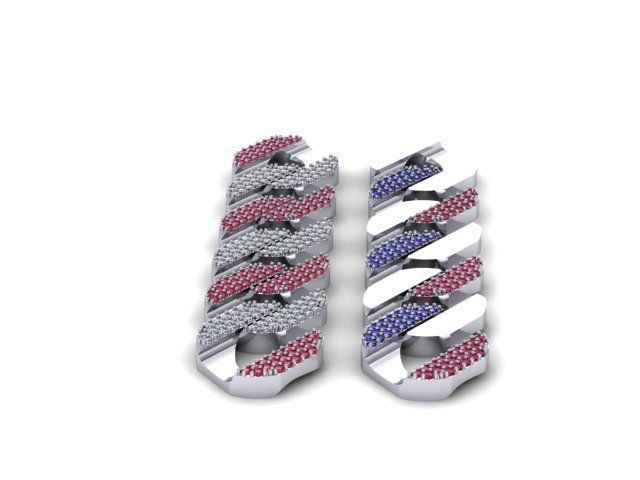 cuban chain or necklace 1mm size stone STL 3D model_9