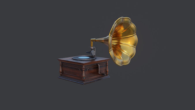 Vintage Gramaphone PBR Low Poly 3D Model Low-poly 3D model