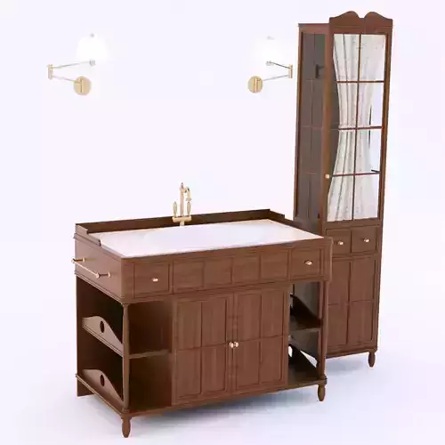 EuroDesign Green and Roses bathroom set