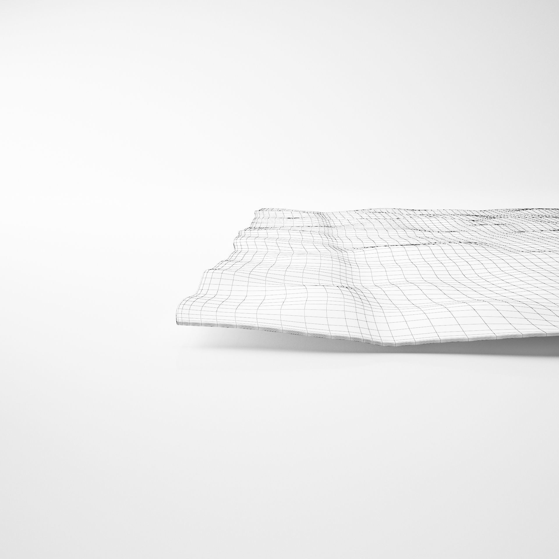 Light Grey Carpet - Rug Low-poly 3D model_3