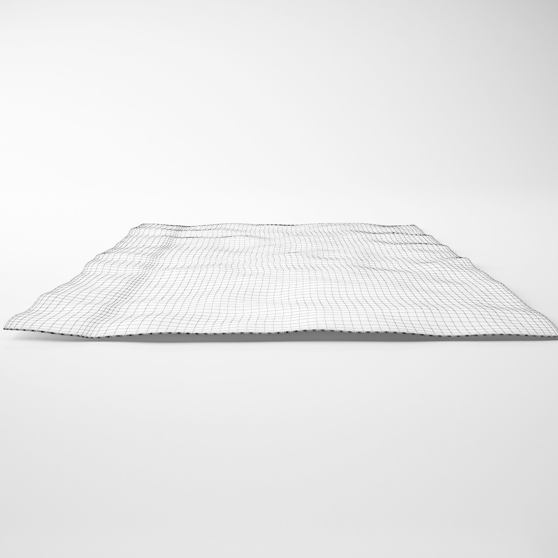 Light Grey Carpet - Rug Low-poly 3D model_1