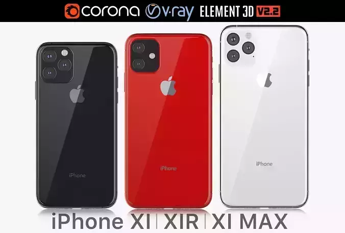 Apple iPhone 11 Pro and 11 Pro MAX and 11 2019 3D model