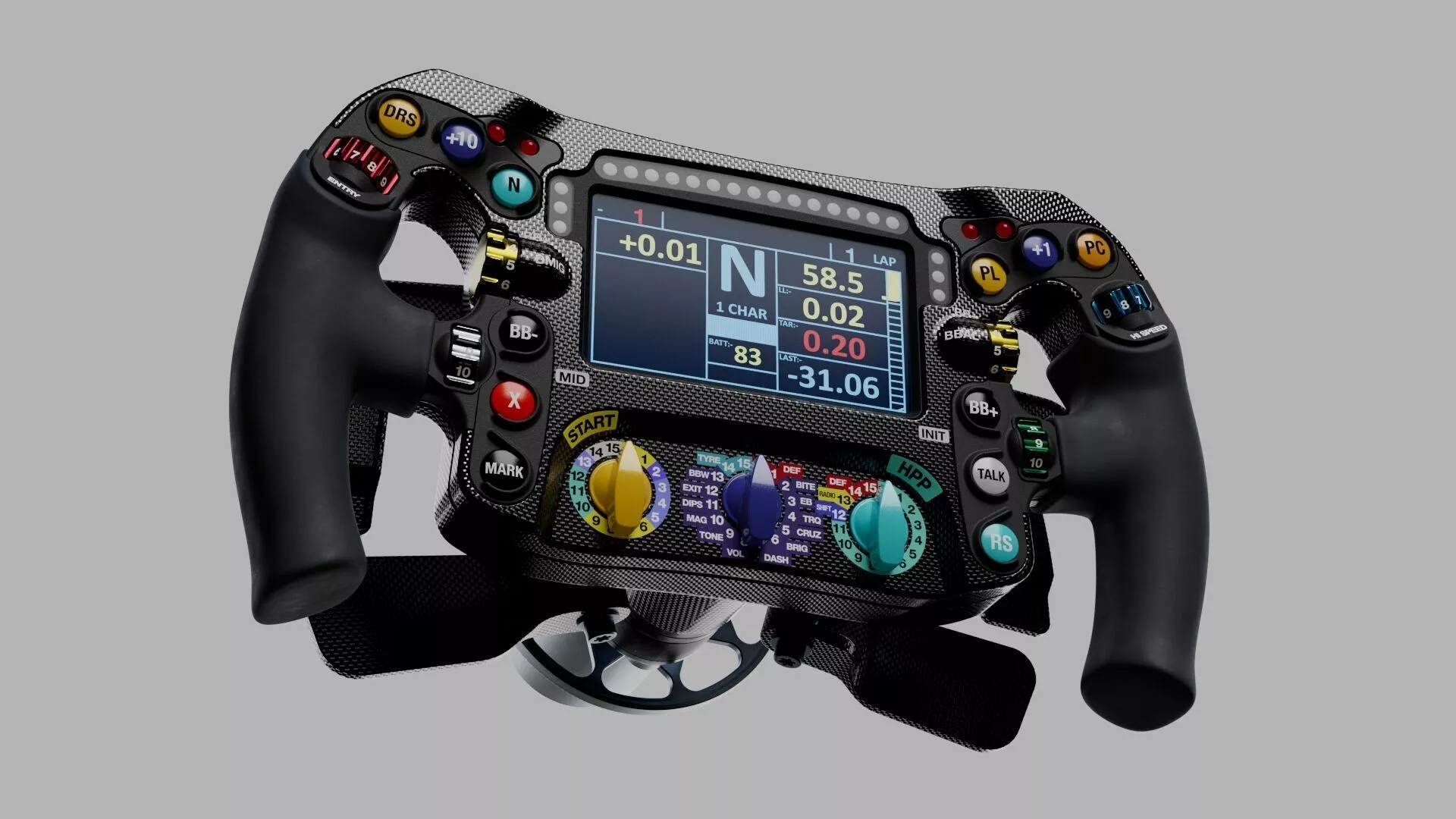 Mercedes W07 F1 steering wheel 3D model