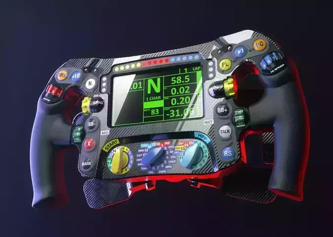 Mercedes W07 F1 steering wheel 3D model