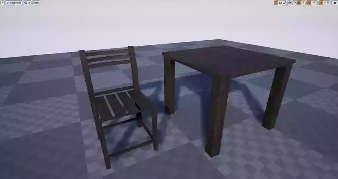 Wood Square Table and Chair