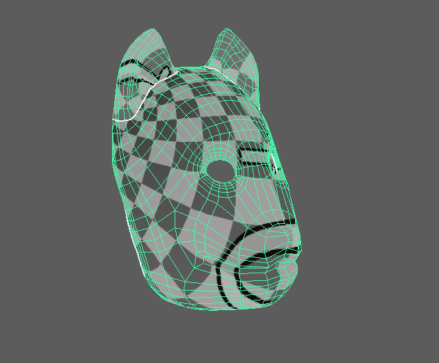 Japanese Kitsune Fox Mask Low-poly 3D model_3